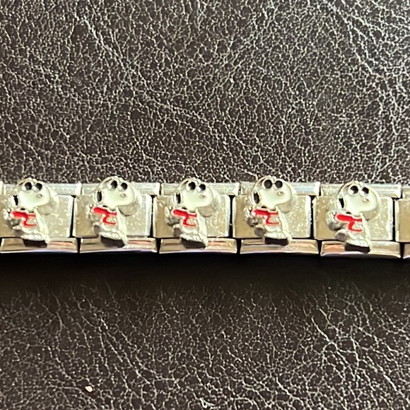 One Left Stainless steel snoopy Italian charm bracelet charm link - Picture 3 of 4